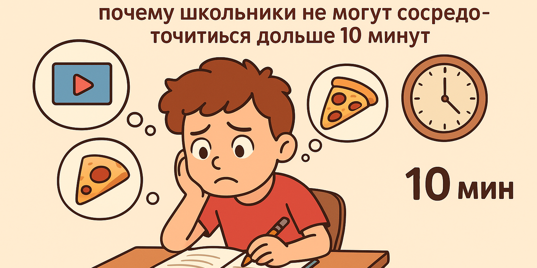 📱 Клиповое мышление у детей: почему школьники не могут сосредоточиться дольше 10 минут
