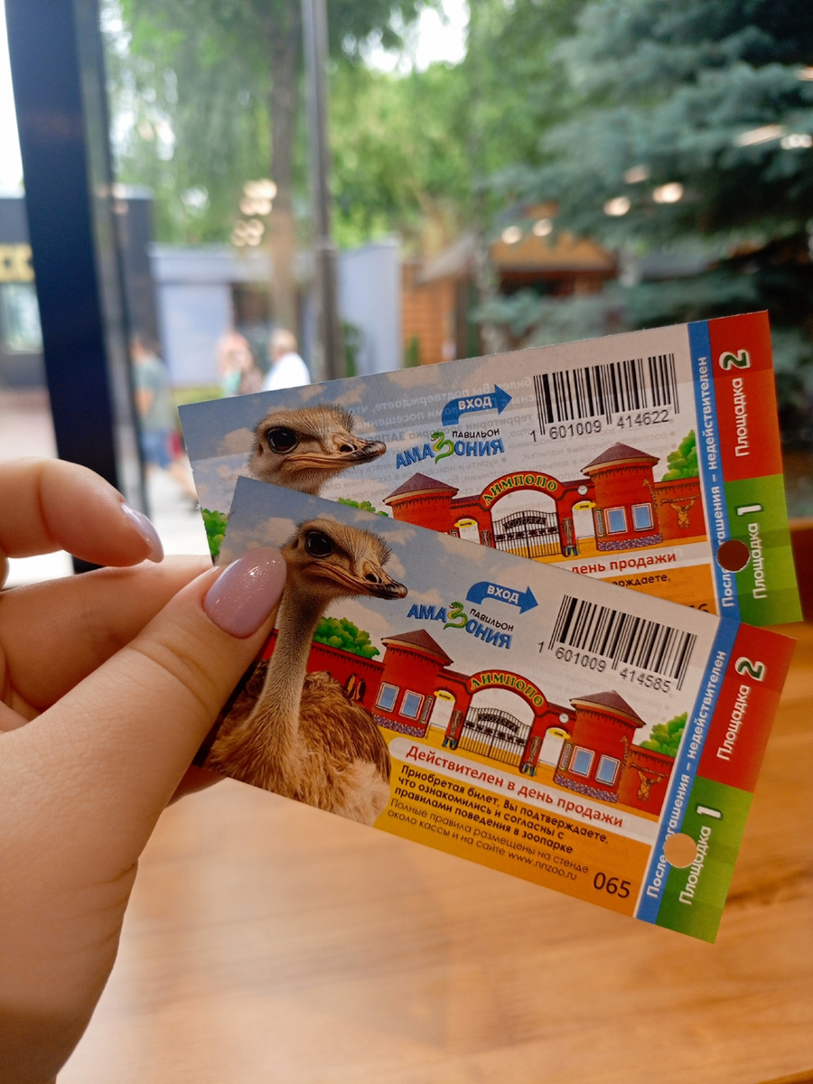 фото билетов, после посещения первой зоны.