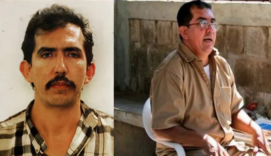 Слева Гаравито в 90-е, а справа 2023 год в тюрьме