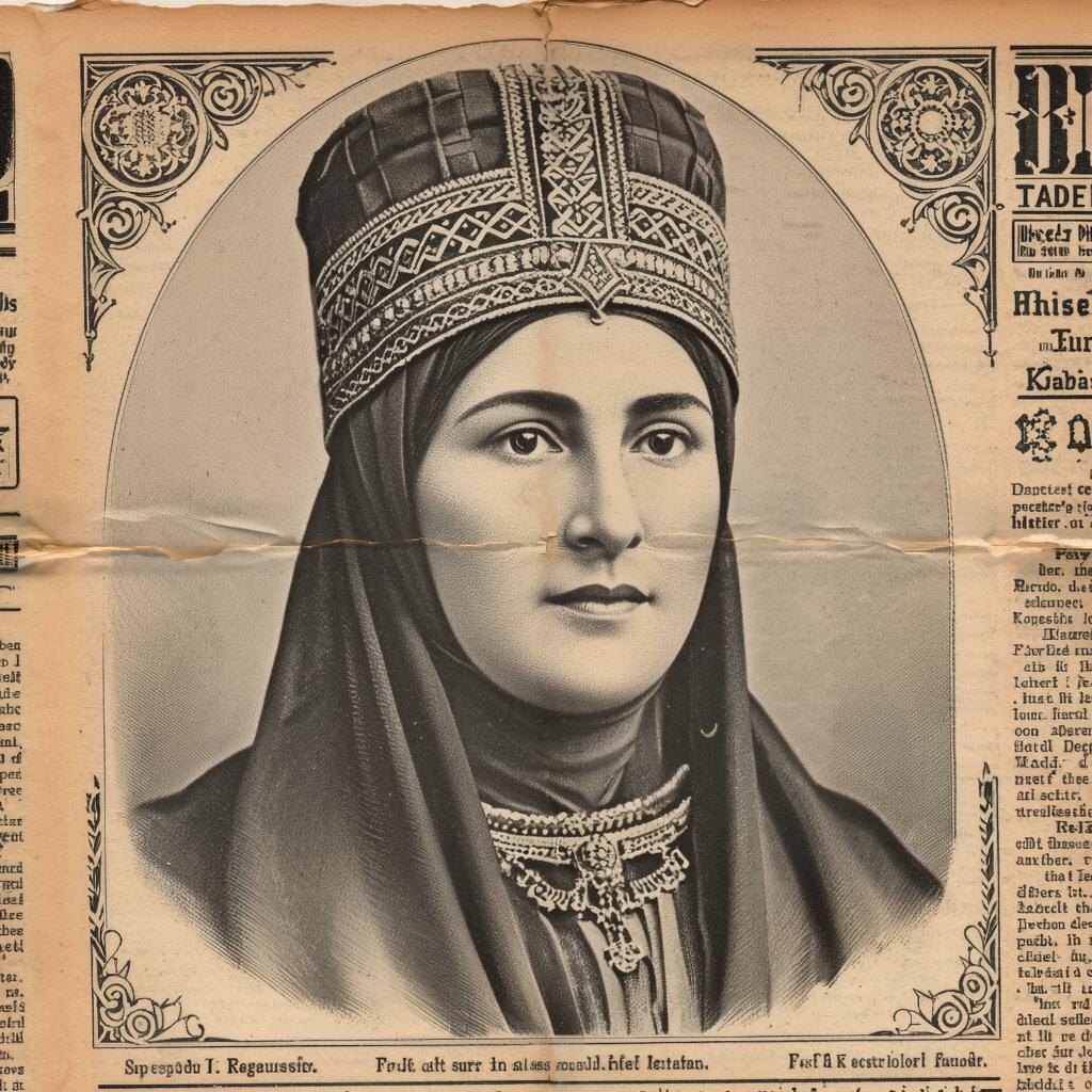 Такой видит мусульманку из Казани, живщую в XIX веке, искусственный интеллект. Конечно, русские газеты не печатали портреты татарских женщин. Их изображения появялись лишь в татарских периодических изданиях начала ХХ в. И они выглядели совсем по-другому.