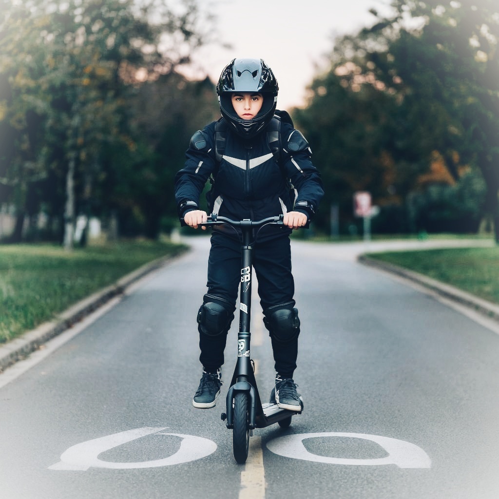 Ребёнок на электросамокате