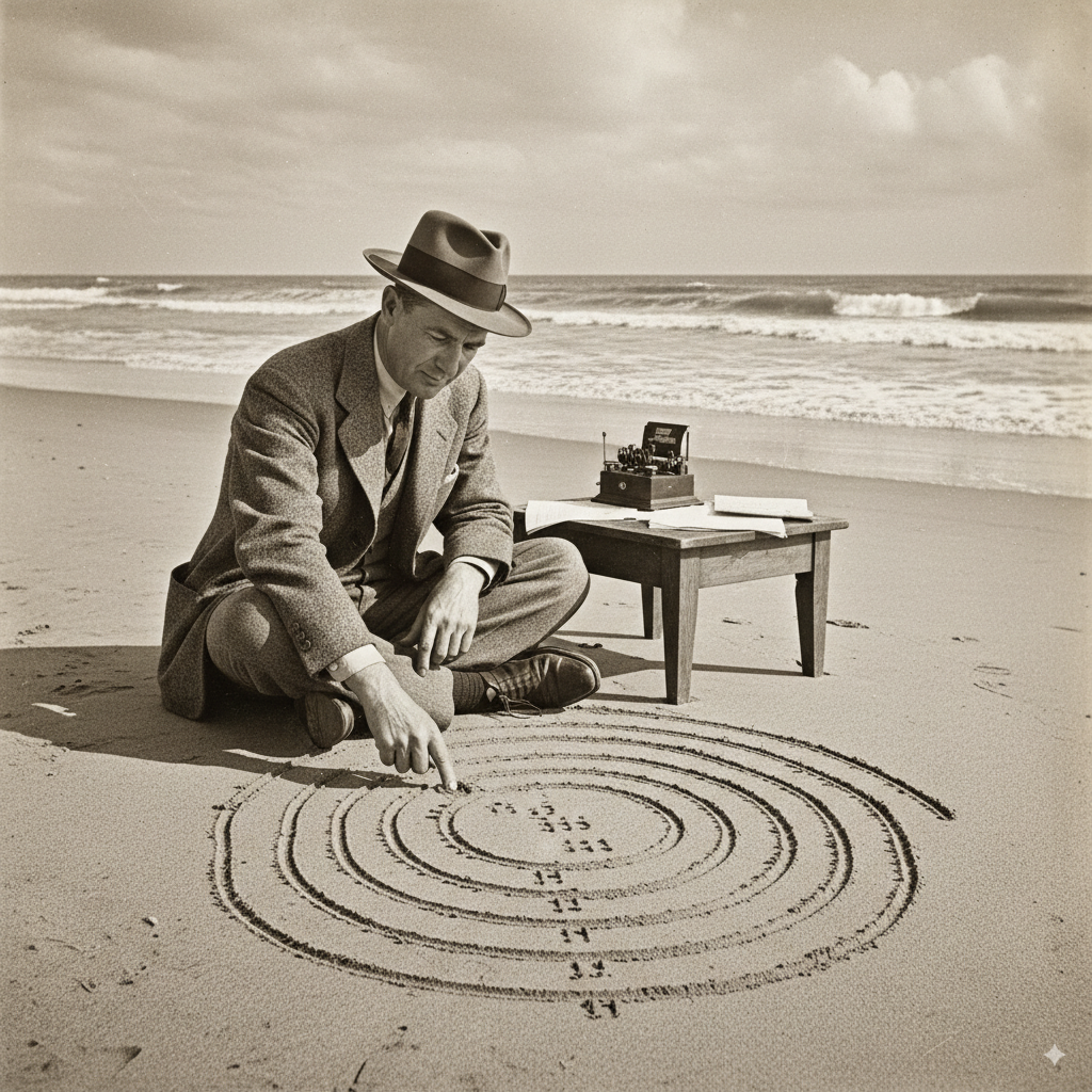  Гениальное решение часто лежит на поверхности. Буквально. Первый эскиз штрихкода был нарисован на песке Майами-Бич. Идея родилась из расширенной в линии азбуки Морзе.