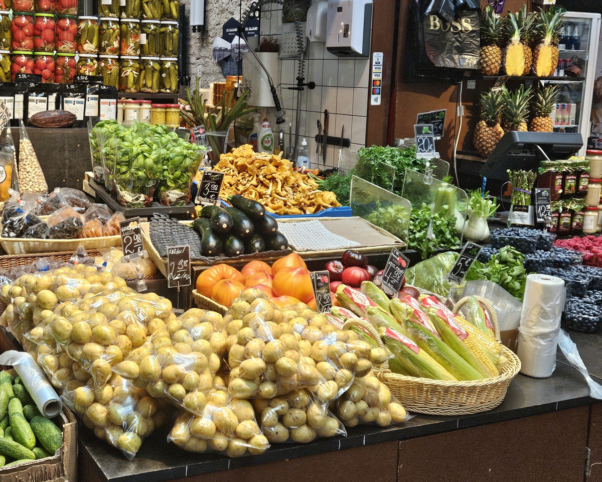 Картошка по 3 евро в таллинском эко-маркете, "экологически чистая", мытая