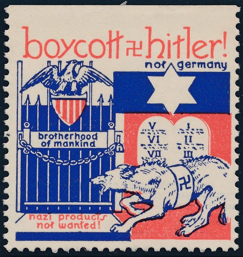 Марка США, призывающая к бойкоту Германии