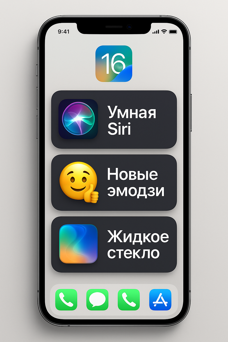 Основные нововведения iOS 26: улучшенная Siri, новые эмодзи и интерфейс Liquid Glass