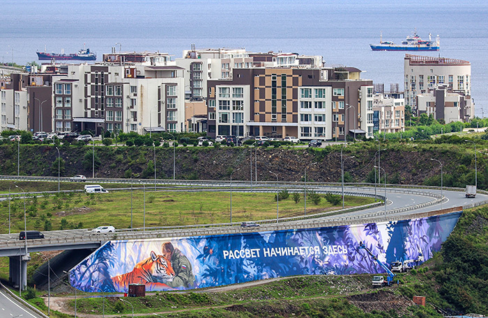    Мурал во Владивостоке, посвященный защите природы. Фото: Юрий Смитюк/ТАСС