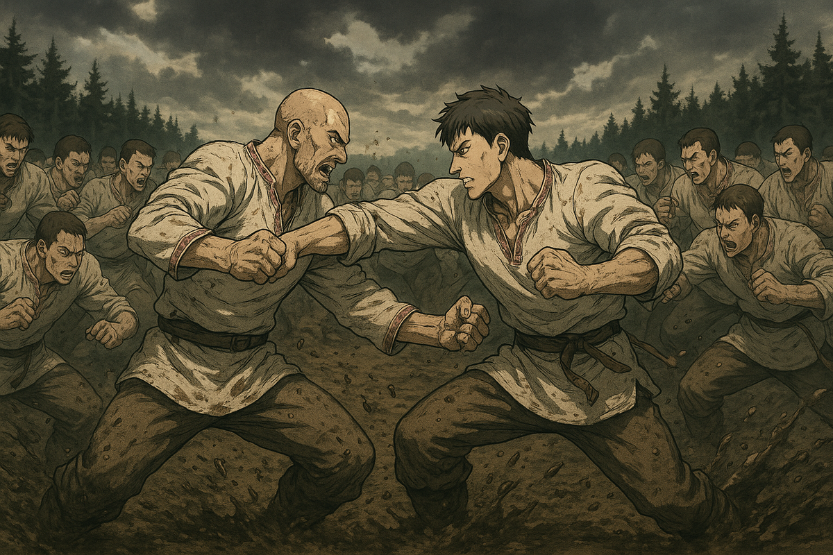  Кулачный бой «стенка на стенку»  (создано с помощью нейросети)