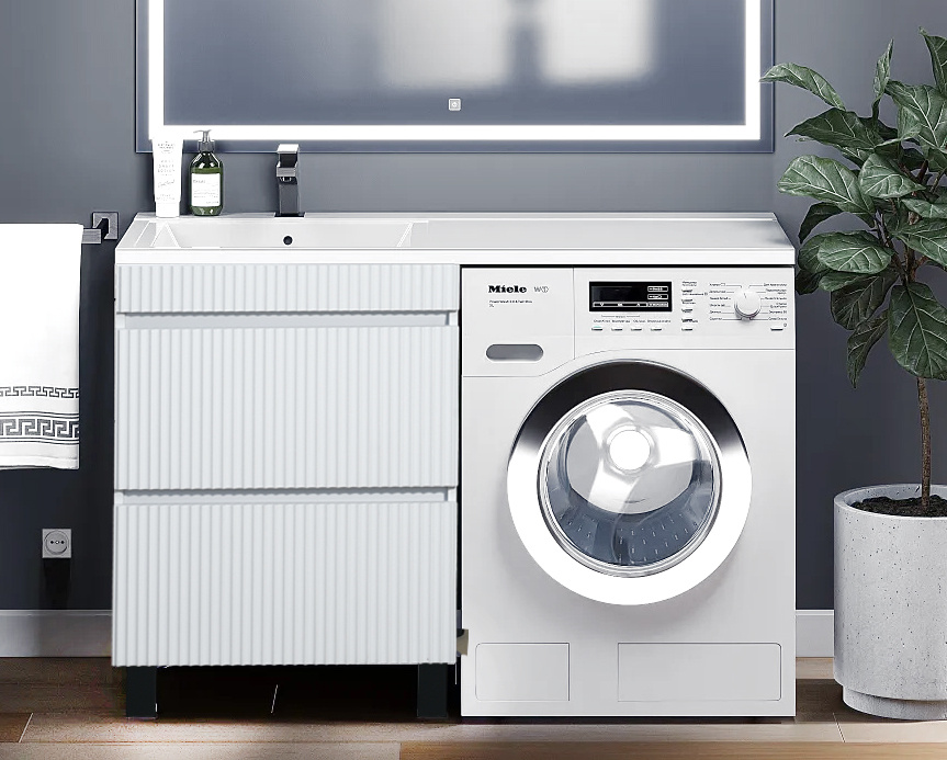 Подстолье под стиральную машину SANTREK HOME "Модена-120" под умывальник Cosmos 1200 или Paola Magenta 120