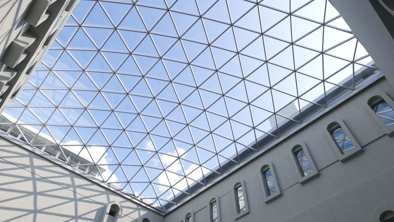 Светопрозрачный купол над внутренним двором