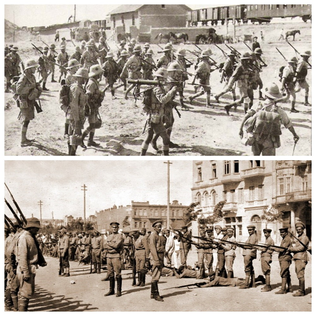 Обучение армянских подразделений британцами в Баку.