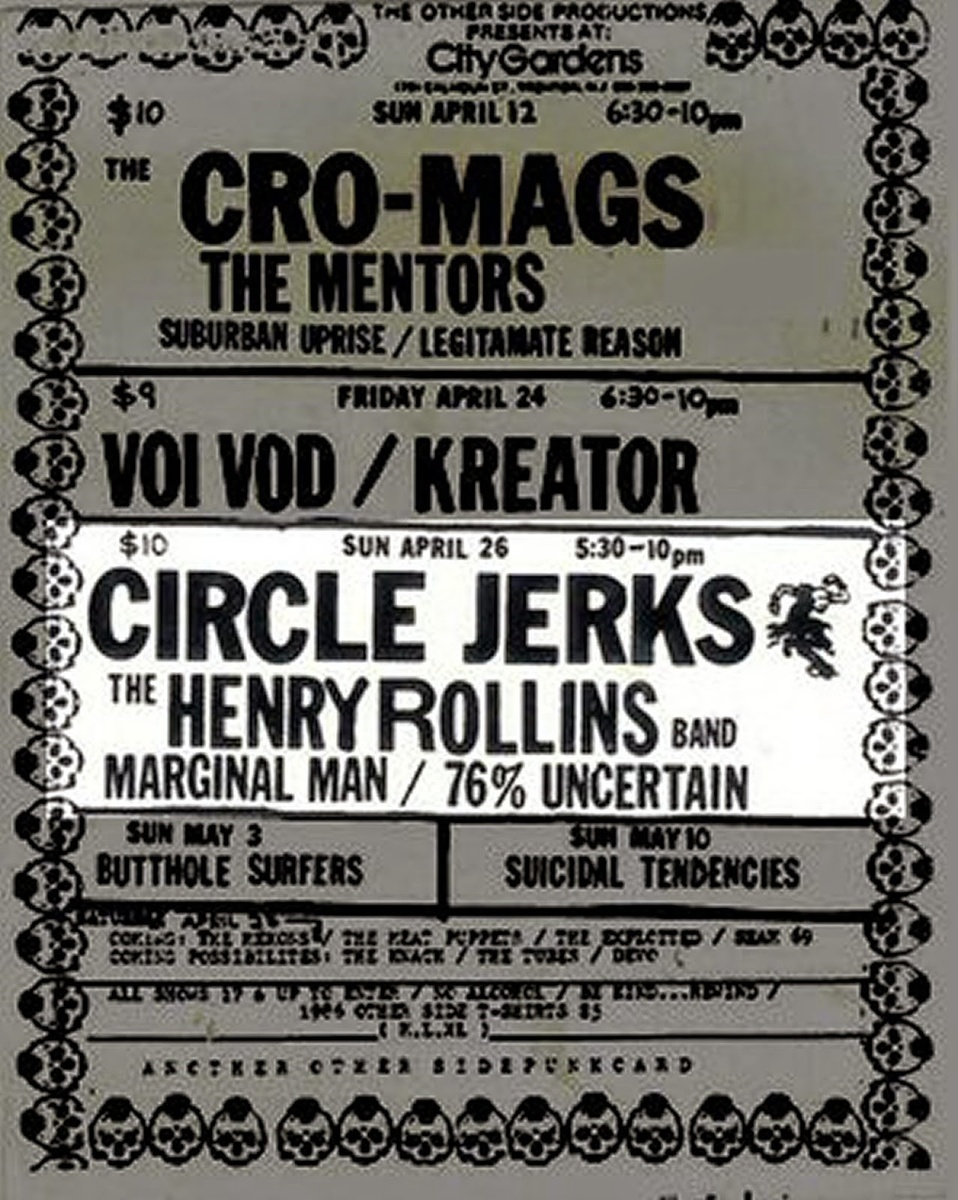 Афиша первого концерта новой группы Генри Роллинза. Фото из открытых источников. Выделено неизвестным автором.