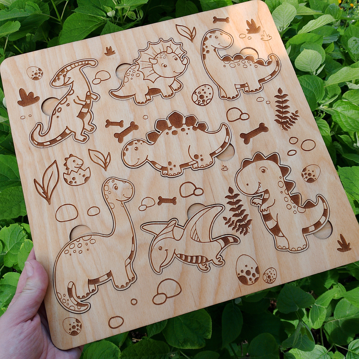 Пазл-вкладыш с динозаврами