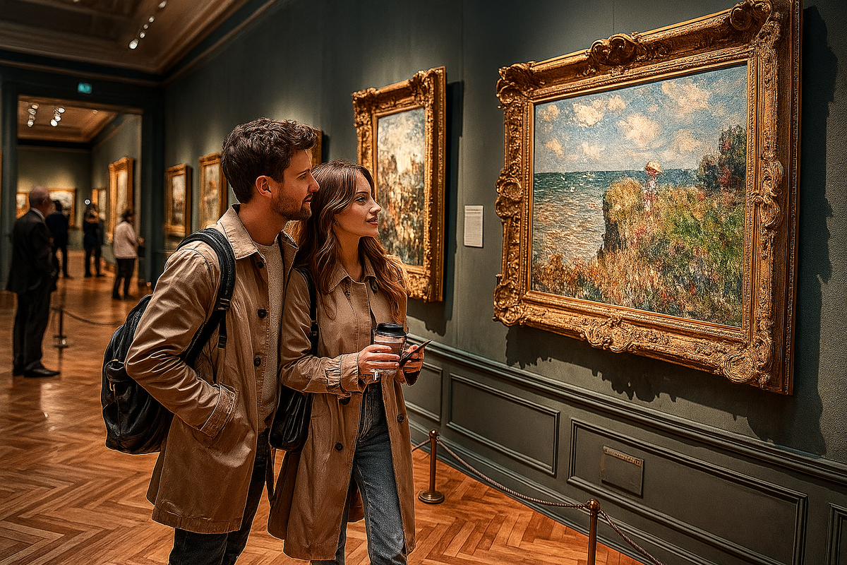 Пара пришла на выставку, чтобы найти вдохновение в СПб.