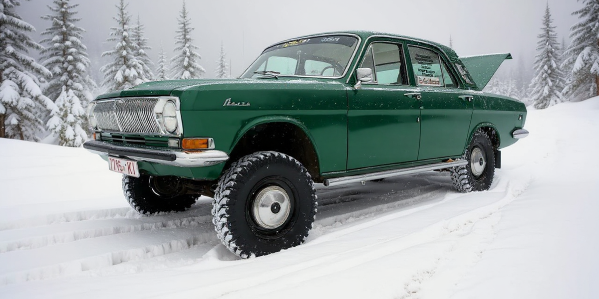 ГАЗ-24-95 на снегу, демонстрирующий проходимость