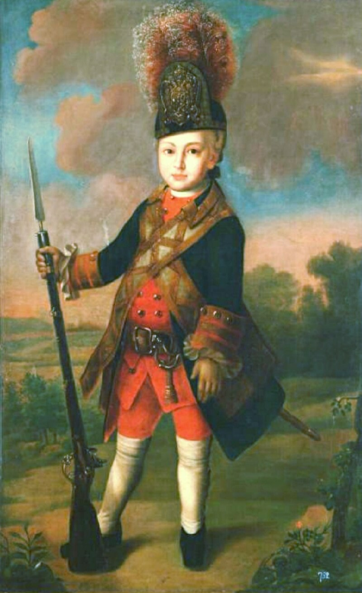 Великий князь Павел Петрович в форме сержанта гренадерской роты лейб-гвардии Измайловского полка. Картина кисти Антропова(?). Орловский художественный музей. Из собрания князя Куракина