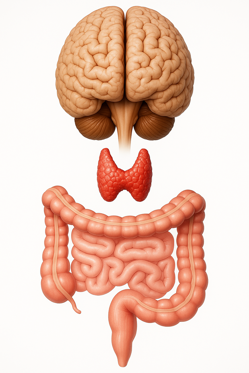 Это картинка для создания обложки книги "Щитовидная железа в свете новой медицинской парадигмы"