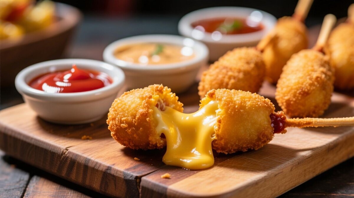 Мини-корн-доги с сыром за 10 минут: корейский уличный перекус дома