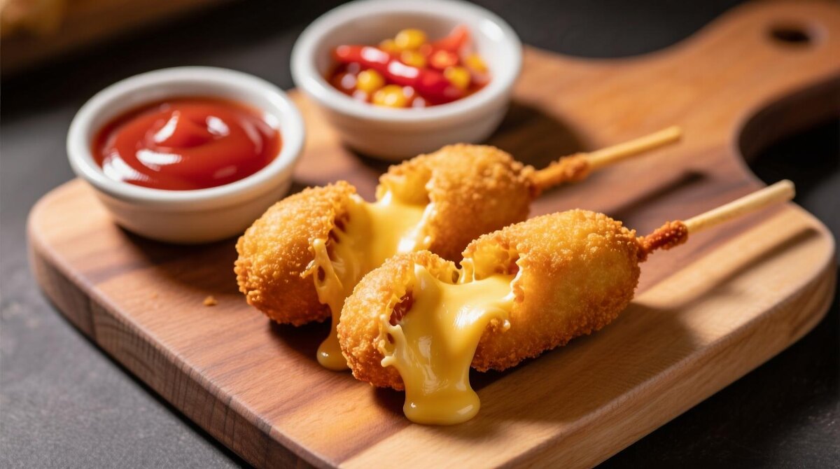 Мини-корн-доги с сыром и сладкой глазурью: корейский хит за 10 минут