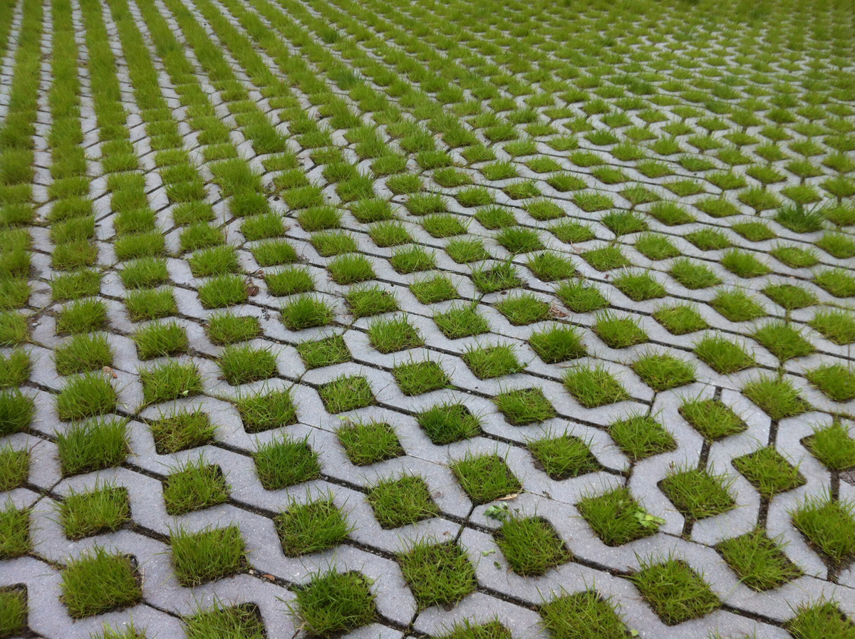 Газонная решётка на участке.