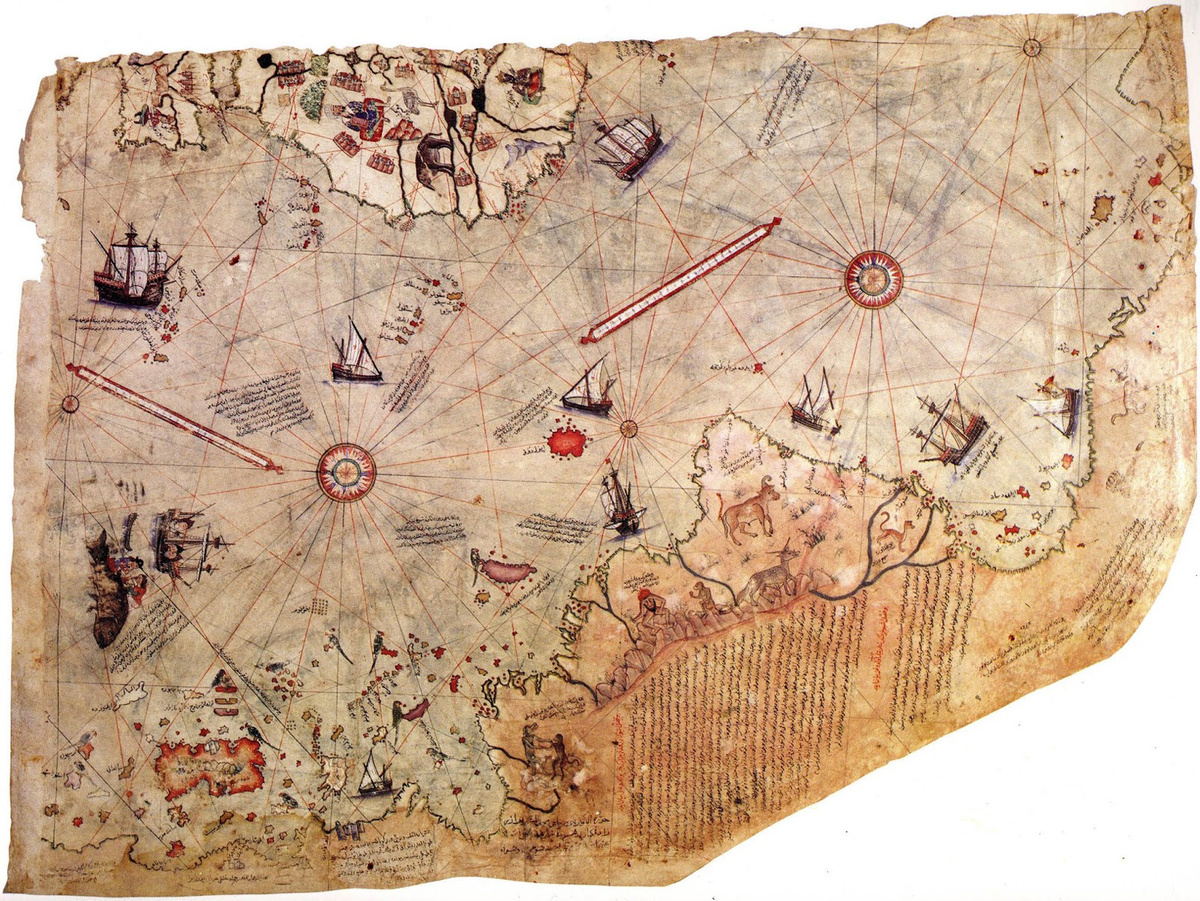 Фрагмент карты Пири-Рейса, 1513 год 