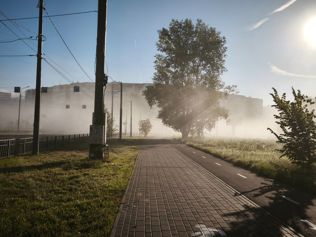 Подъезжая к набережной, начало тумана