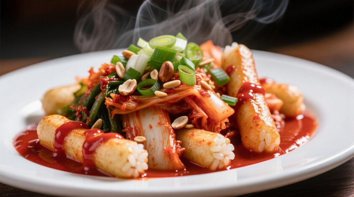 Токпокки с кимчи за 15 минут: острое и ароматное блюдо корейской кухни