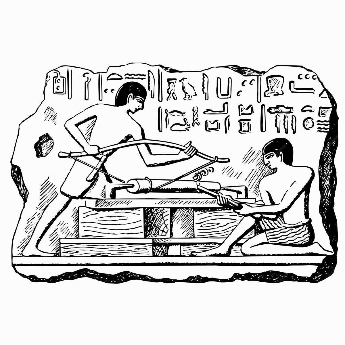 примитивный станок с верёвкой, Древний Египет