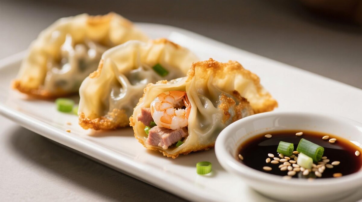 Манду с морепродуктами и овощами: корейские пельмени за 15 минут