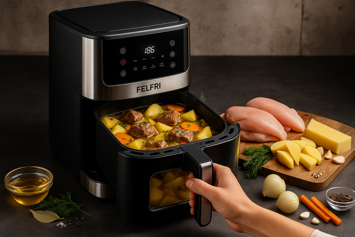 Картошка с мясом в аэрогриле