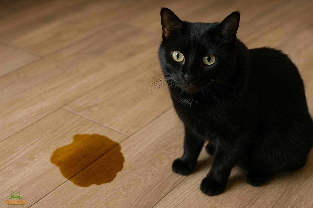Почему у кошки тёмная моча