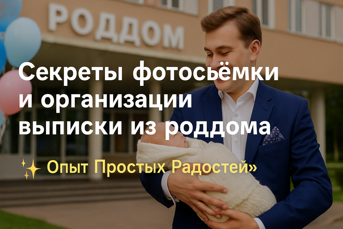 Счастливая встреча у роддома: папа с малышом и яркие шары 🎈