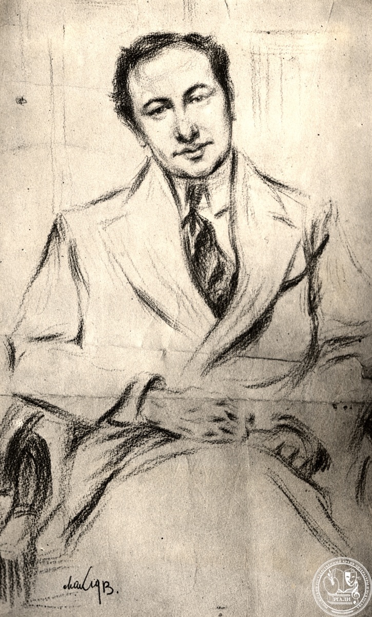 Портрет А.Я. Таирова работы неизвестного художника. 1913 г. РГАЛИ. Ф. 2328. Оп. 1. Рисунок, карандаш.