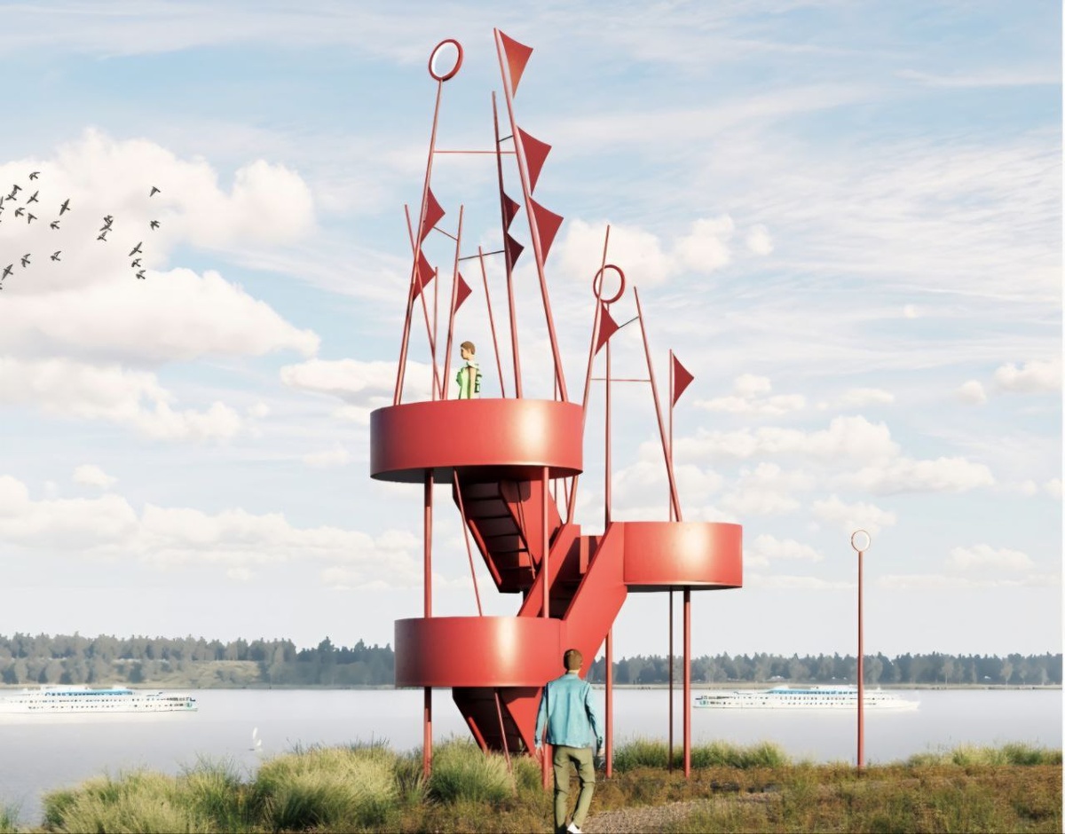 Первый вариант смотровой башни - более "воздушный"