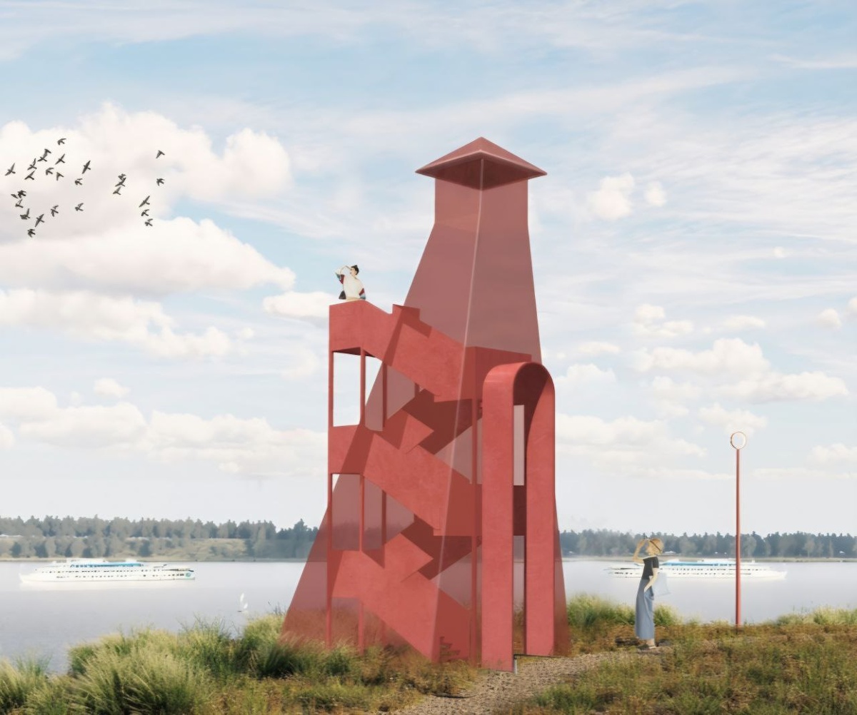 Реализованный вариант - больше похож на смотровую башню в ее историческом понимании 