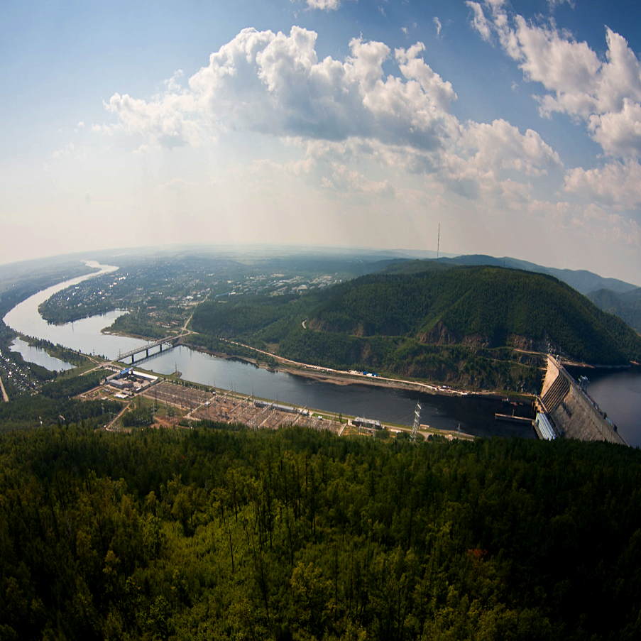 Общий план гидростанции с водохранилищем