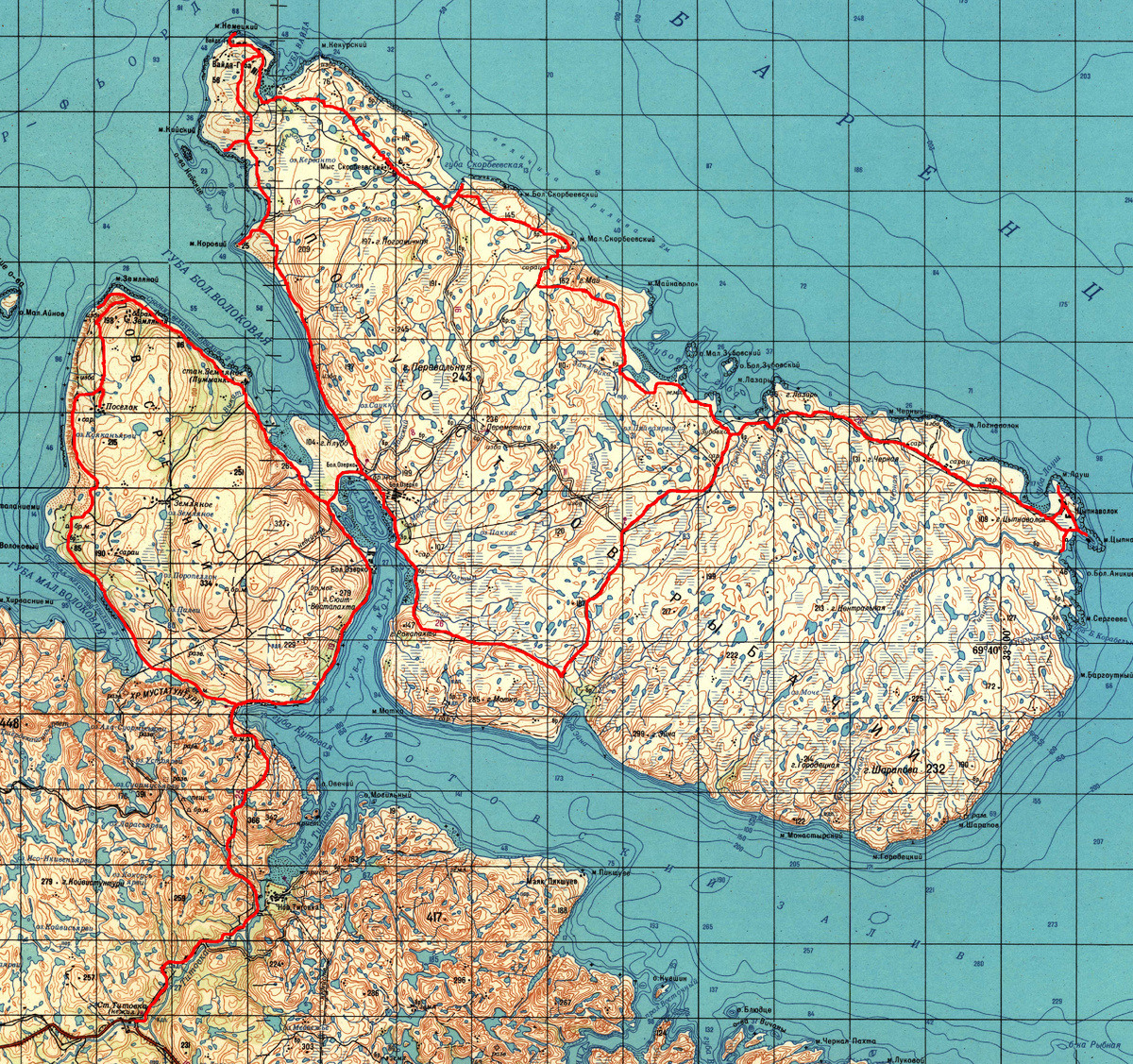 Полуострова Средний и Рыбачий