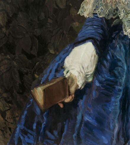 В XIX веке книга в женском портрете имела особое значение.