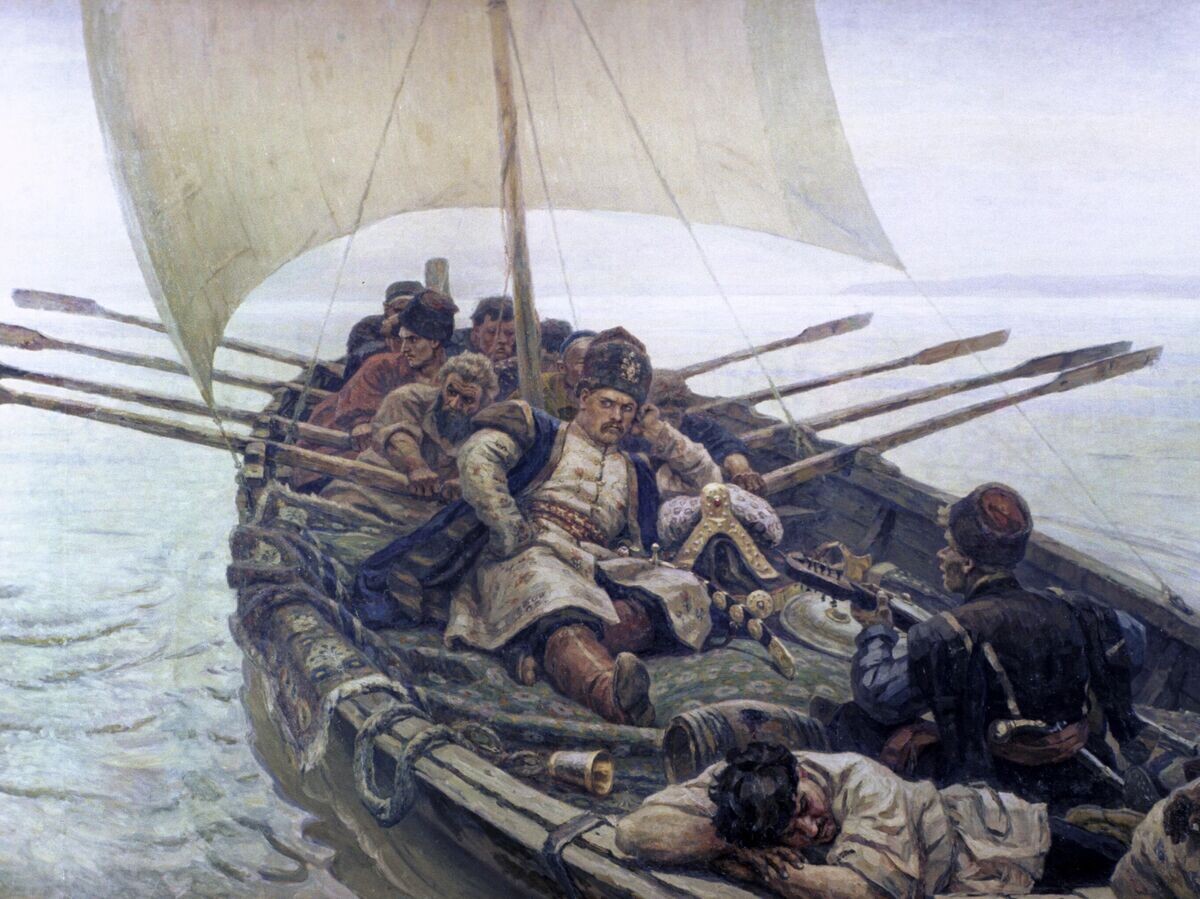    Репродукция картины "Степан Разин", художник Василий Суриков, холст, масло, 1906 год© РИА Новости / Целик
