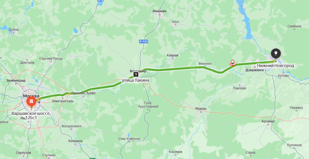 Дорога Москва - Владимир - Нижний Новгород