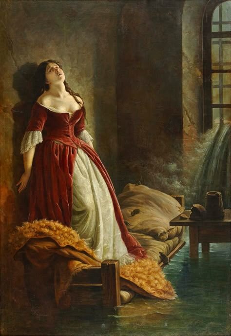 картина "Смерть княжны Таракановой в специально запертой темнице во время потопа"