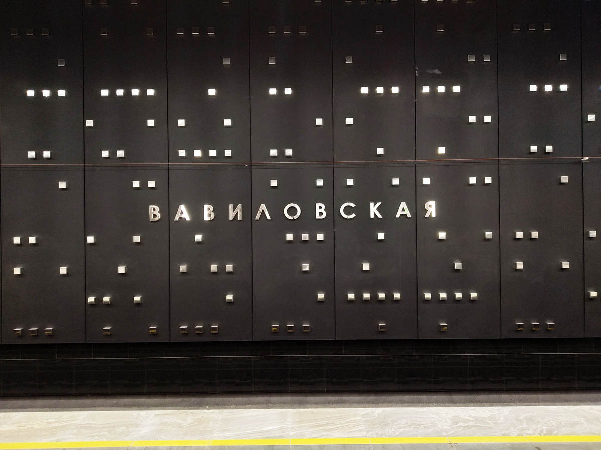 Путевая стена станции "Вавиловская" в сентябре 2025 года, фото автора
