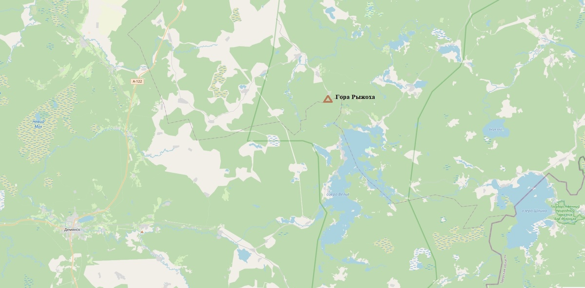 Место расположения горы Рыжоха