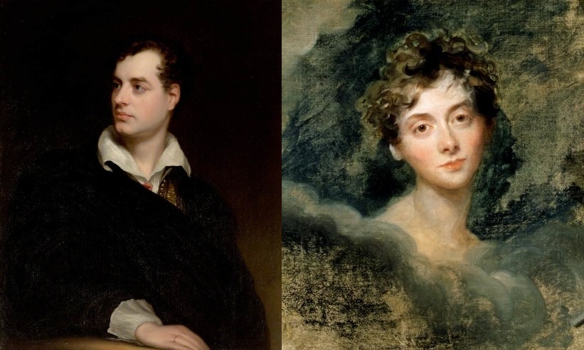 Джордж Байрон (портрет кисти Т. Филлипса) и Каролина Лэм (портрет кисти Т. Лоуренса)