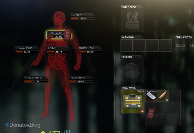    Система здоровья в Escape from Tarkov