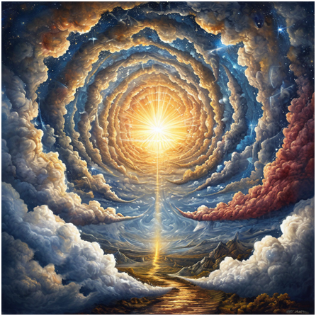 Сгенерировано ИИ- путь- дорожка к Небесам, на суд Божий.