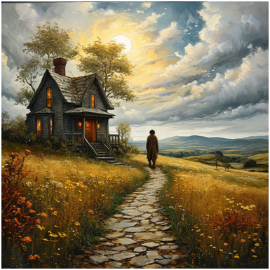 Сгенерировано ИИ- неупокоенная Душа, бродит рядом со своим жильём.