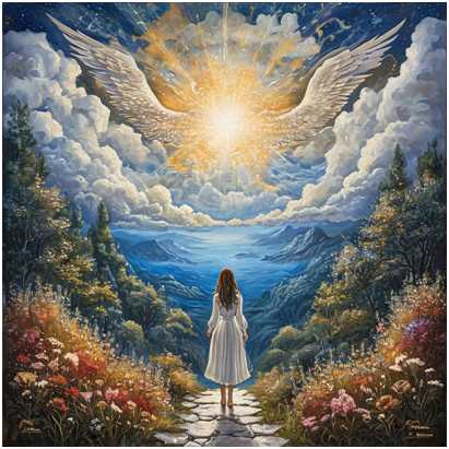 Сгенерировано ИИ- уход Души на Небеса.