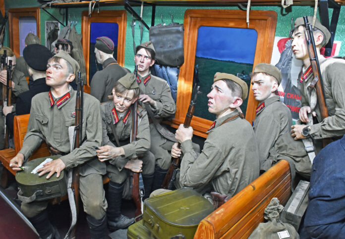 Одна из экспозиций поезда.