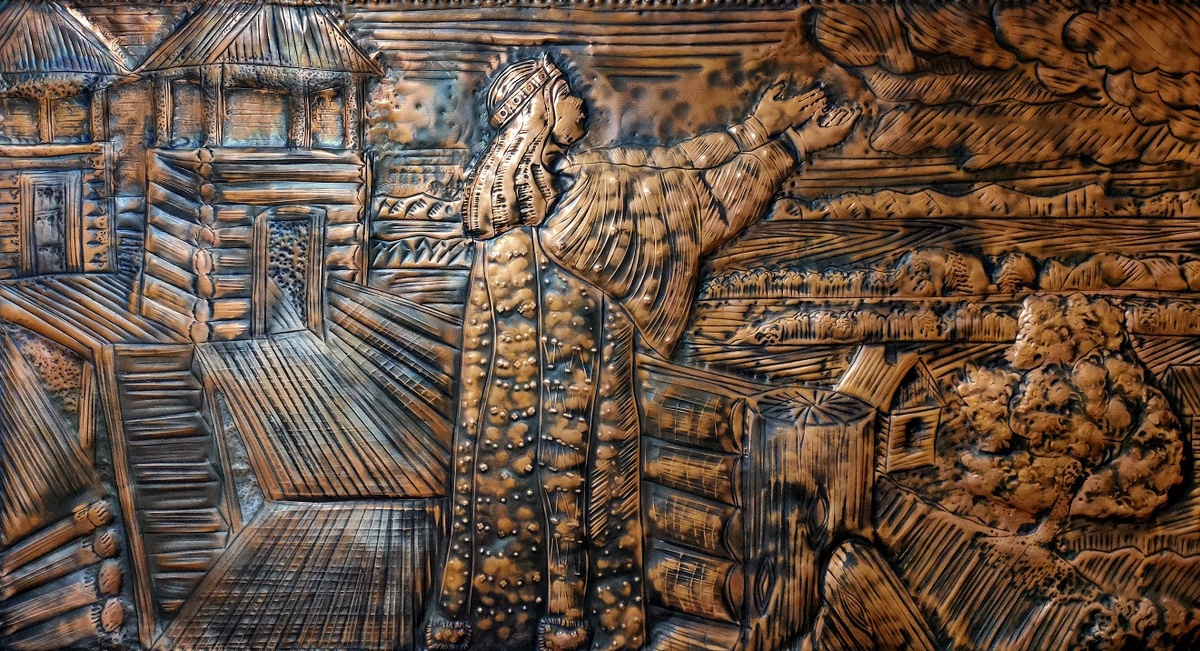 Чеканка . "Плач Ярославны" . Медь. 57х108. Иркутск