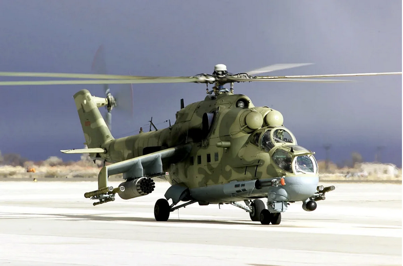 Ми-24 вооруженный боками с НУР